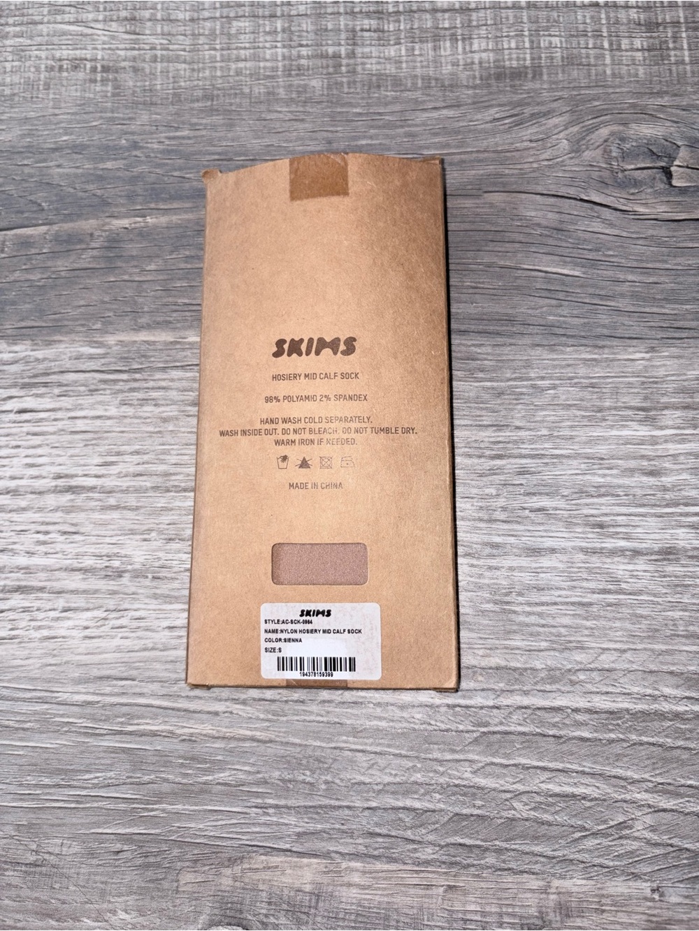 SKIMS Nylon Hosiery Mid Calf Sock sienna  Small - Picture 2 of 3